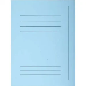 EXACOMPTA Paquet de 50 chemises pré-imprimés 3 rabats SUPER 250 en carte 210 grammes Bleu