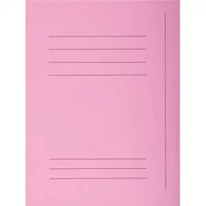 EXACOMPTA Paquet de 50 chemises pré-imprimés 3 rabats SUPER 250 en carte 210 grammes Rose