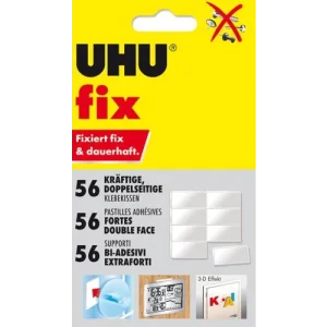 UHU Pochette de 50 pastilles prédécoupées double-face FIX 48805