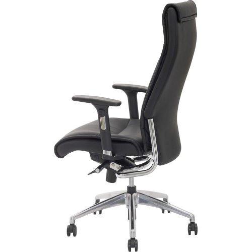 Fauteuil président synchrone 4 positions Très belle imitation cuir noir uniquement Accoudoirs réglables 3D, manchettes « soft touch »