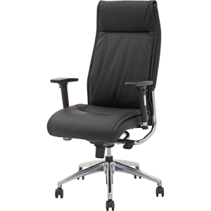 Fauteuil président synchrone 4 positions Très belle imitation cuir noir uniquement Accoudoirs réglables 3D, manchettes « soft touch »