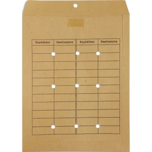 BONG Boîte de 250 pochettes kraft 120g courrier interne auto-adhésive repositionnable format 260x330mm 24