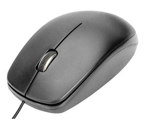 DIGITUS Souris optique avec câble, 3 boutons, noir  résolution 1000 dpi, molette de défilement, Plug & Play, pour gauchers & droitiers, longueur du câble: 1,5