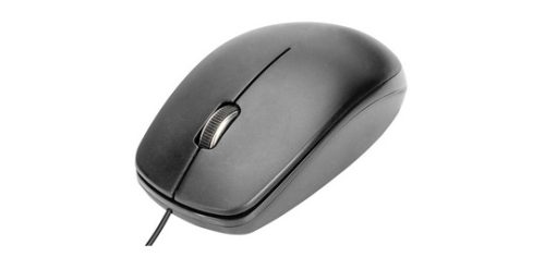 DIGITUS Souris optique avec câble, 3 boutons, noir  résolution 1000 dpi, molette de défilement, Plug & Play, pour gauchers & droitiers, longueur du câble: 1,5