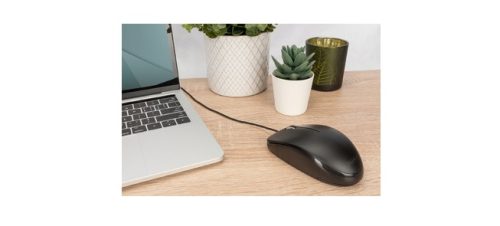 DIGITUS Souris optique avec câble, 3 boutons, noir  résolution 1000 dpi, molette de défilement, Plug & Play, pour gauchers & droitiers, longueur du câble: 1,5