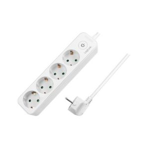 Multiprise LogiLink, 4 prises, avec interrupteur, blanc
