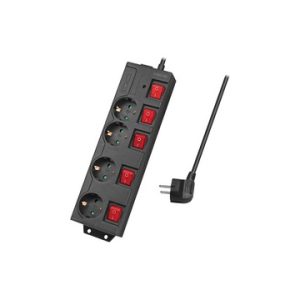 Multiprise LogiLink, 4 prises avec 5 interrupteurs, blanc