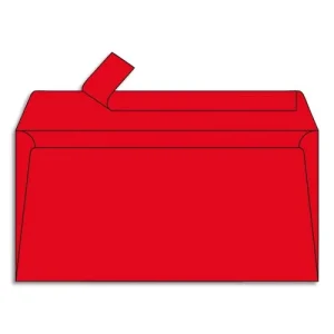 CLAIREFONTAINE Paquet de 20 enveloppes 120g POLLEN 11x22cm (DL). Coloris Rouge groseille