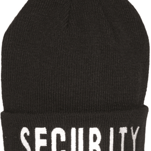 BONNET EN TRICOT ROLLER NOIR BRODÉ ′SECURITY′