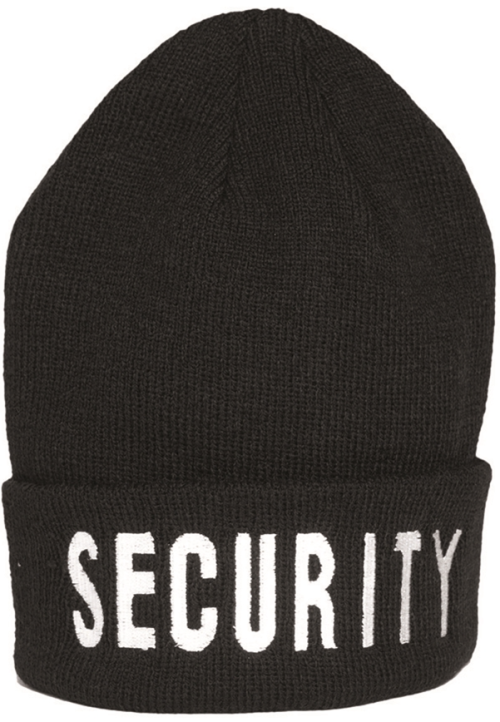 BONNET EN TRICOT ROLLER NOIR BRODÉ ′SECURITY′