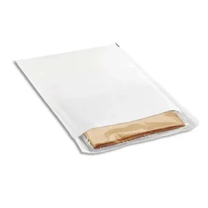 Paquet de 10 pochettes matelassées en kraft Blanches bulles format 35 x 47 cm