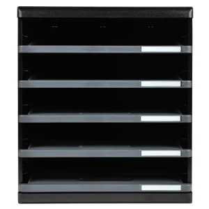 EXACOMPTA Module de classement 5 tiroirs ouverts, format A4 +. Dim: L28,8 x H32 x P35 cm. Coloris Noir