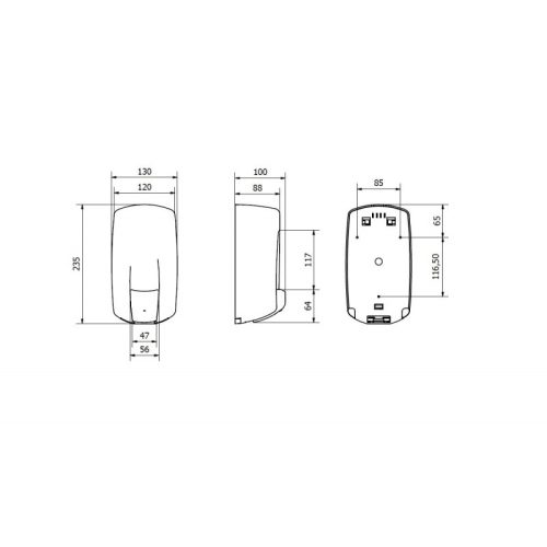 Distributeur de savon vrac 900ml ABS Noir