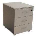 Caisson mobile 3 tiroirs Gris perle / Anthracite - Dimensions : L41 x H56 x P50 cm