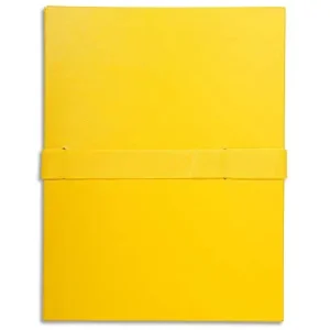 EXACOMPTA Chemise extensible en balacron. Rabat en pied, fermeture par sangle scratch. Coloris Jaune