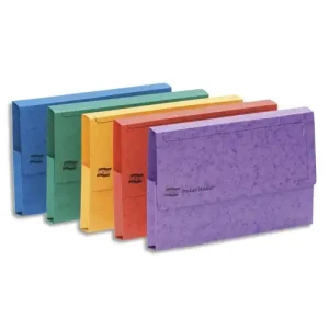 EXACOMPTA Boîte 25 chemises à poche en carte lustrée 225g. Pour format A3. Coloris assortis vifs