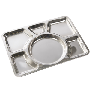 Plateau Repas Acier Inoxydable avec 6 Compartiments