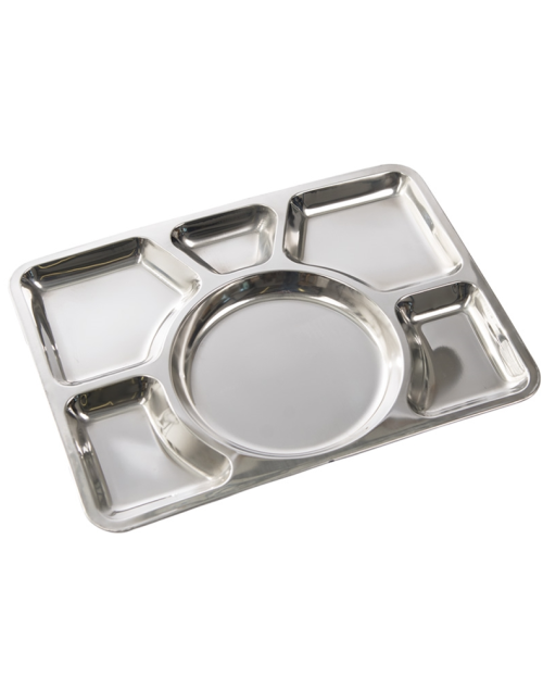 Plateau Repas Acier Inoxydable avec 6 Compartiments