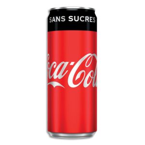 COCA-COLA Zéro canette Slim de boisson gazeuse pétillante sans sucre de 33 cl