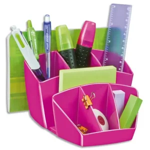 CEP Pro Multipot Gloss 6 compartiments + 2 espace - Dimensions L14,3 x H9,3 x P15,8 cm coloris Rose pepsi