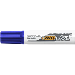 BIC Velleda 1781 Feutres pour Tableau Blanc Effaçables à Sec Pointe Biseautée Large - Bleu