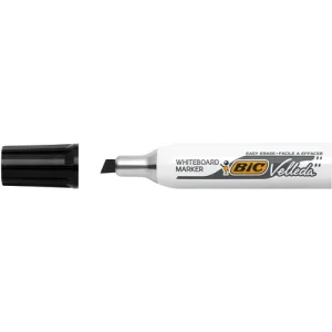 BIC Velleda 1781 Feutres pour Tableau Blanc Effaçables à Sec Pointe Biseautée Large - Noir