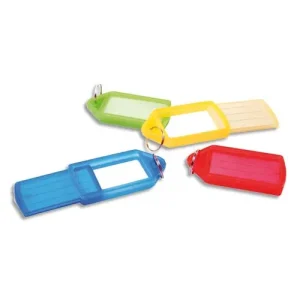 PAVO Sachet de 5 porte-clés avec anneaux - Longueur 5,7 cm, largeur 3 cm coloris assortis