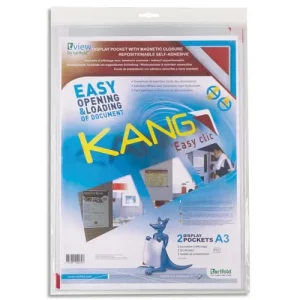 TARIFOLD Sachet de 5 pochettes coins KANG assortis, repositionnables sur tous support lisses.