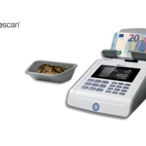 SAFESCAN Compteuse de pièces et de billets 6185 - Dimensions : L26 x H15 x P15 cm coloris Blanc