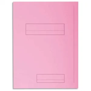 EXACOMPTA Paquet de 50 chemises pré-imprimés 2 rabats SUPER 250 en carte 210 grammes coloris Rose