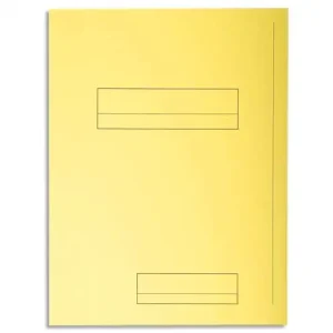 EXACOMPTA Paquet de 50 chemises pré-imprimés 2 rabats SUPER 250 en carte 210 grammes coloris Jaune
