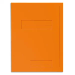 EXACOMPTA Paquet de 50 chemises pré-imprimés 2 rabats SUPER 250 en carte 210 grammes coloris Orange