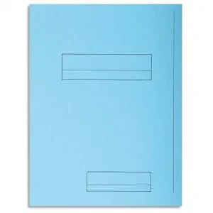 EXACOMPTA Paquet de 50 chemises pré-imprimés 2 rabats SUPER 250 en carte 210 grammes coloris Bleu clair