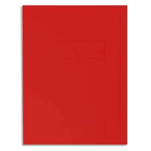 EXACOMPTA Paquet de 50 chemises pré-imprimés 2 rabats SUPER 250 en carte 210 grammes coloris Rouge