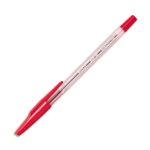 PILOT Stylo à bille rechargeable pointe moyenne encre Rouge corps plastique cristal avec capuchon BP-SM