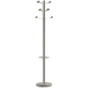 UNILUX Portemanteau accueil Bouquet 6 patères et porte-parapluie hêtre H173 cm