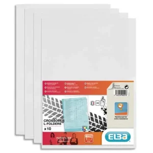 OXFORD Sachet de 10 pochettes-coin Fard'liss incolore en PVC lisse 20/100e. Format A4. Coloris incolore