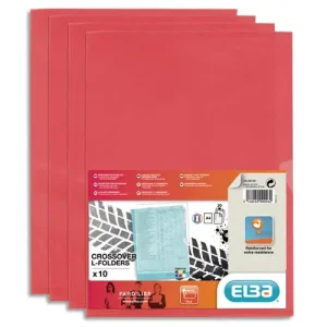 OXFORD Sachet de 10 pochettes-coin Fard'liss incolore en PVC lisse 20/100e. Format A4. Coloris rouge