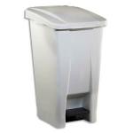 ROSSIGNOL Poubelle mobile Basic à pedale plastique Blanc 60 litres