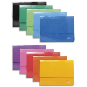 EXACOMPTA Paquet 25 chemises à poche IDERAMA en carte pelliculée 270g. Pour format A4. Coloris assortis