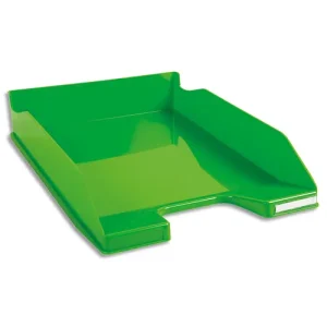 EXACOMPTA Corbeille à courrier Iderama. Coloris Vert glossy. Dim. L34,7 x H6,5 x P25,5 cm