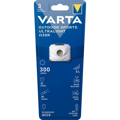 ARTA Lampe frontale Outdoor Sports Ultralight H30R, blanc