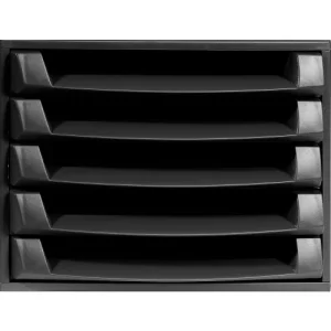 EXACOMPTA Module ECO BLACK 5 tiroirs Noir pour format A4+ fabriqué à partir de produits recyclés