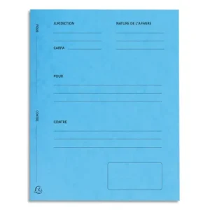 EXACOMPTA Paquet de 25 dossiers de plaidoirie pré-imprimés, en carte 265g. Coloris Bleu.