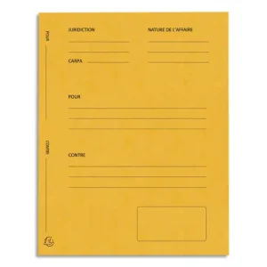 EXACOMPTA Paquet de 25 dossiers de plaidoirie pré-imprimés, en carte 265g. Coloris Jaune.