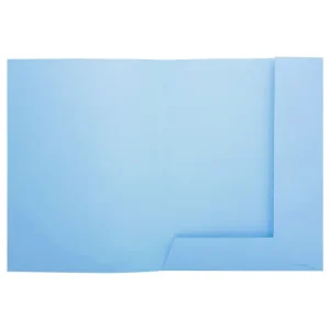 EXACOMPTA Paquet 50 chemises 2 rabats carte 210g SUPER 250. Coloris Bleu clair