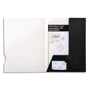 EXACOMPTA Boîte 20 chemises 2 rabats carte 250g CHROMOLUX. Coloris Noir aspect brillant