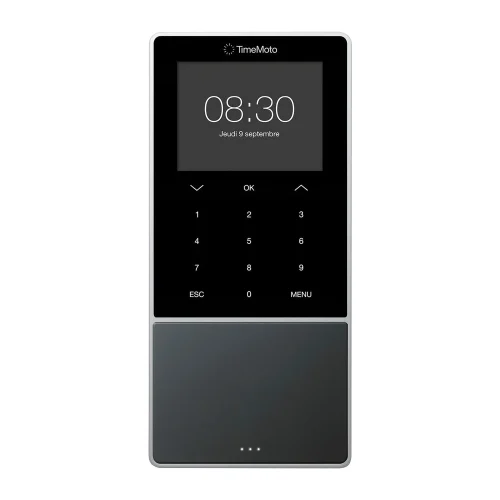 TIMEMOTO Pointeuse-Badgeuse TimeMoto TM-818, 2000 utilisateurs, touches tactiles, écran 3,5'' 125-0587