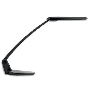 UNILUX Lampe à Leds Brio Noire - Tête 33 x 6,5 cm, Bras 47cm H57cm maxi et Socle 24 x 15 cm