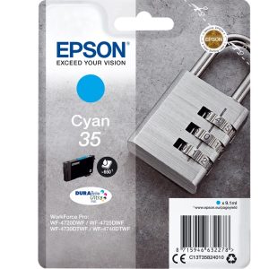 EPSON Cartouche Jet d'Encre DURABrite Ultra Cyan "Cadenas'' 35 - C13T35824010